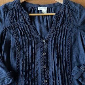 Anthropologie Meadow Rue Top Navy Blue Size XS